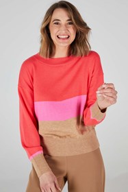 pullover BLOOM coral/pink/camel